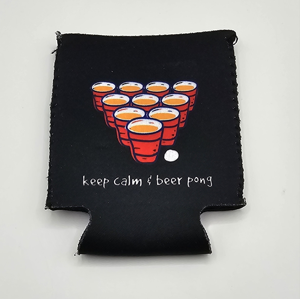 NWOT Keep Calm & Beer Pong Beer Coozie Koozie Cold Beer